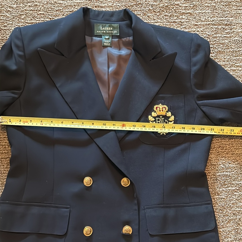 Lauren Ralph Lauren Wool Navy Blue Jacket Size 14 - Picture 11 of 13